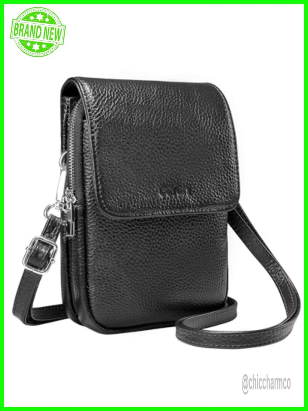 Genuine Leather Crossbody Bag RFID Blocking Wallet Detachable Strap Women